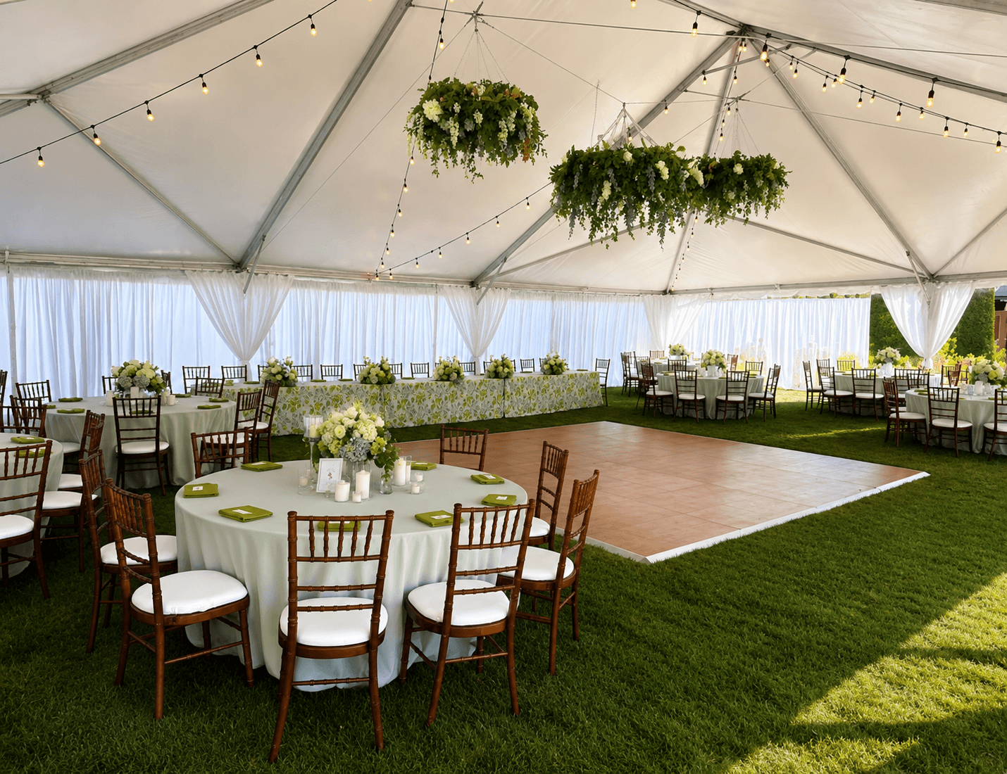 Outdoor tent and adjacent event space